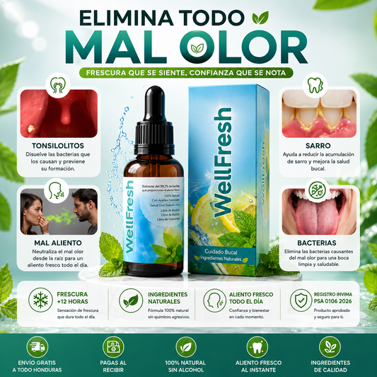 WELL FRESH - GOTAS PARA EL MAL ALIENTO 🌬️🍃❄️👌