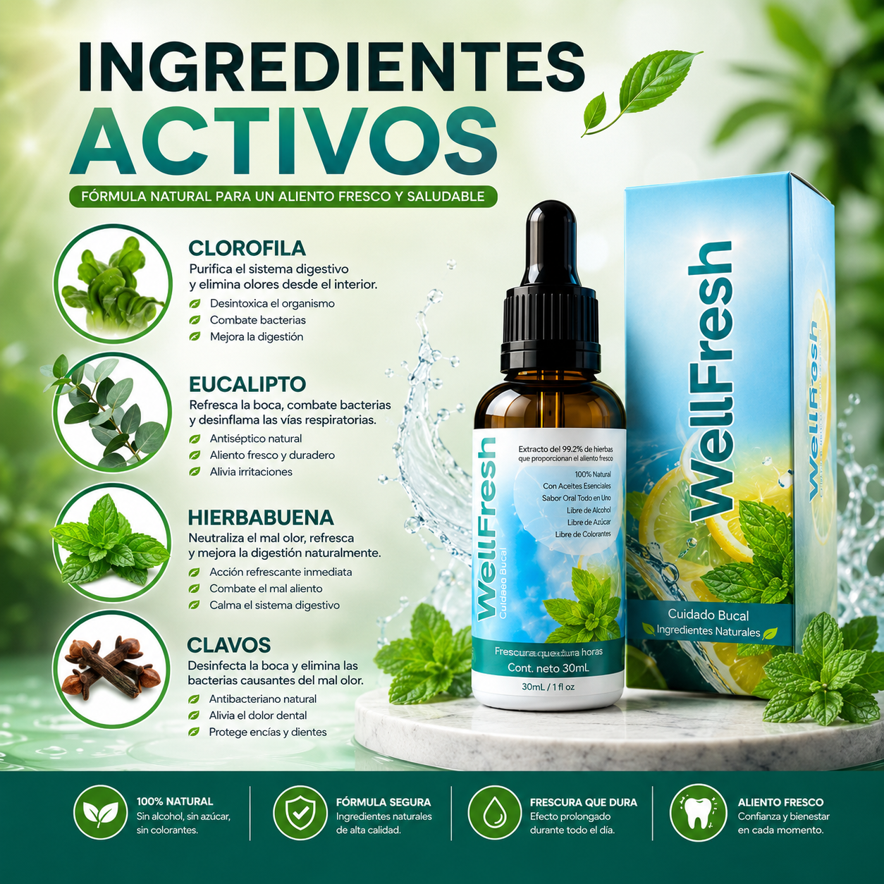 WELL FRESH - GOTAS PARA EL MAL ALIENTO 🌬️🍃❄️👌