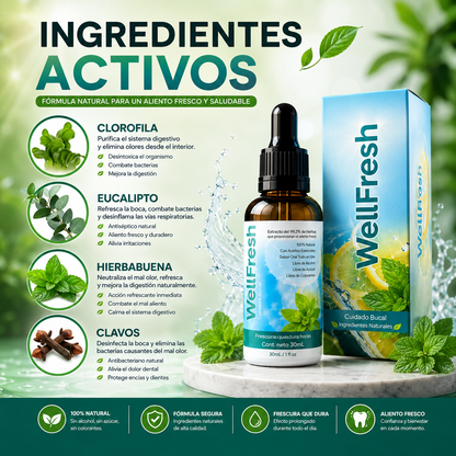 WELL FRESH - GOTAS PARA EL MAL ALIENTO 🌬️🍃❄️👌