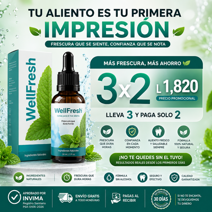WELL FRESH - GOTAS PARA EL MAL ALIENTO 🌬️🍃❄️👌