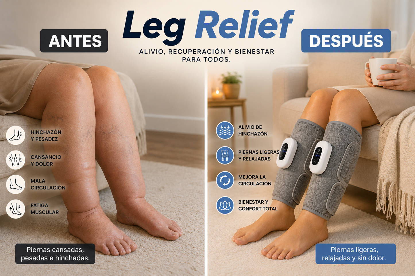 LEG RELIEF - MASAJEADOR DE COMPRESIÓN - ALIVIA TUS PIERNAS🦵😌