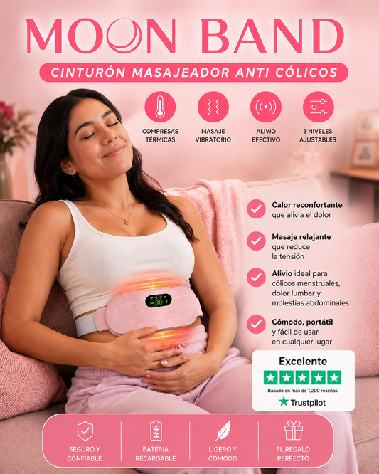🌑MOON BAND - CINTURÓN MASAJEADOR ANTI CÓLICOS - Alivia Dolores Menstruales 🩸😌